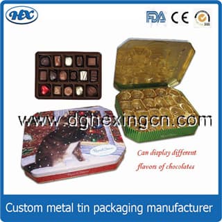Custom chocolate tin packaging box metal chocolate gift box